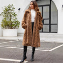 Stylish Long Faux Fur Blazer with Trendy Snake Print