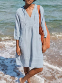 Stylish Hooded Women's Summer Dress with Pockets