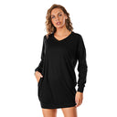 Chic V-Neck Women's Dress with Relaxed Silhouette