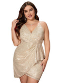 Asymmetric Mini Dress with Shiny Accents for Women