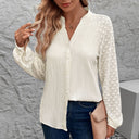 Lace-Detail Women's Blouse with Textured Finish