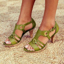 Women's Elegant Sandals with Fashionable Straps and High Heel by Heidi-Mode
