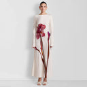 Floral Maxi Dress with Elegant Long Sleeves