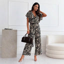 Chic Women's Safari Print Jumpsuit