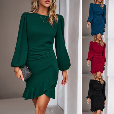 Chic Ruffle Sleeve Women's Wrap Dress