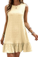 Ruffled Hem Textured Women's Dress