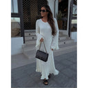 Women's Long Sleeve Maxi Dress with Ruffle Accents