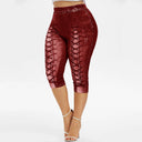Chic 3/4 Leggings with Lacing Accents for Women
