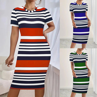 Chic Women's Striped Fitted Dresses