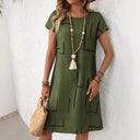 Geometric Print Oversized Women's Dress with Pockets