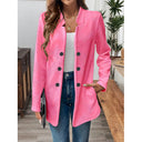 Textured Women's Blazer with Modern Button Accents