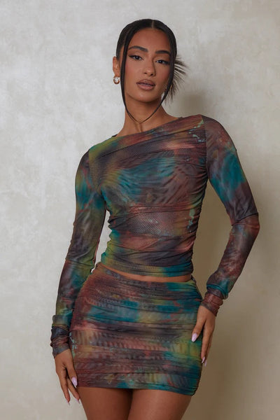 Chic Women's Long Sleeve Gradient Dress