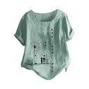 Floral-Embellished Women's Linen Shorts with Button Accents