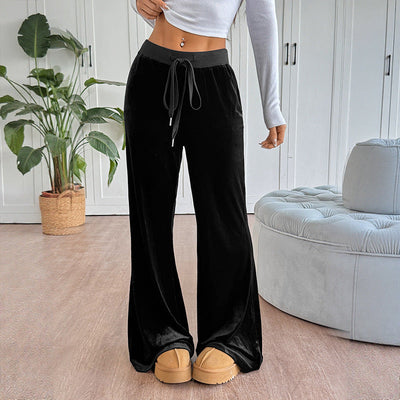 Chic Velour Trousers for Women