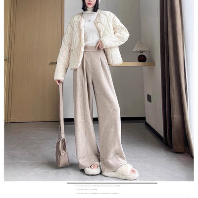 Chic Wide-Leg Trousers with Fringes for Women