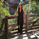 Chic Maxi Dress with Wrap Top & Side Slit