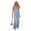 Stylish Women's Wide Cut Denim Overalls