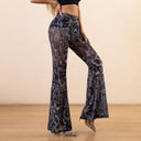 Trendy Women's Flared Leggings in Transparent Snake Print