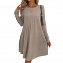 Chic Women's Knit Dress with Asymmetrical Design