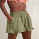 Chic Women's Ruffled Shorts with Pockets