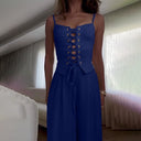 Chic Women's Corset Blouse with Lacing Design