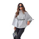 Stylish Cape Blouse with Pleated Detail and Accent Belt