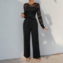 Chic Lace-Top Jumpsuit with Fitted Waist