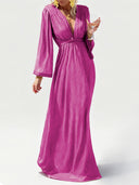 Glittering Flared Maxi Dress for Women