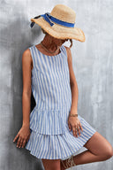 Chic Striped Dress with Ruffle Hem for Women