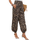 Modern Leopard Print Aladin Trousers with Elastic Waist
