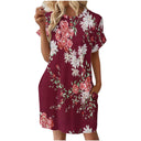 Floral Print Women's Summer Dress with Pockets