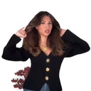 Chic Women's Blazer with Decorative Buttons