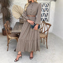 Chic Women's Maxi Dress with Stylish Waist Belt