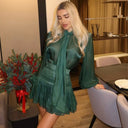 Flowing Sleeve Women's Chiffon Dress