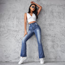 High-Waisted Bootcut Jeans with Stylish Wash