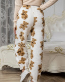 Leopard Print Fleece Lounge Pants for Women