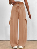 Women's Relaxed Fit Cargo Trousers with Elastic Waist