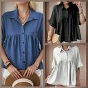Chic Ruffled Short Sleeve Blouse for Women