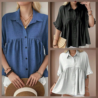 Chic Ruffled Short Sleeve Blouse for Women