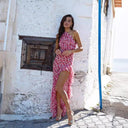 Floral Ruffle Asymmetrical Summer Dress for Women