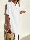 Chic Blouse Dress with Button Detail