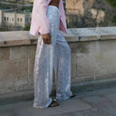 Chic Glitter Palazzo Pants for Women