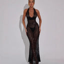 Stunning Sequin Evening Dress with Deep V-Neck & Wrap Detail