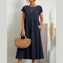 Women's Maxi Dress with Flowing Silhouette and Handy Pockets