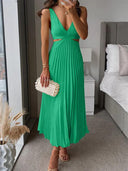 Chic Pleated Evening Dress for Women