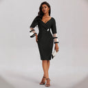 Glamorous Wrap Dress with Sheer Sleeves for Women