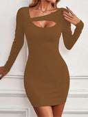 Chic Asymmetrical Neckline Mini Dress for Women