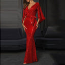 Stunning Sequin Evening Gown with Statement Sleeves
