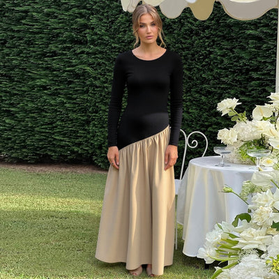 Asymmetrical Women's Dress with Gathered Detail