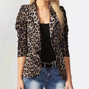 Chic Leopard Print Blazer Jacket for Women